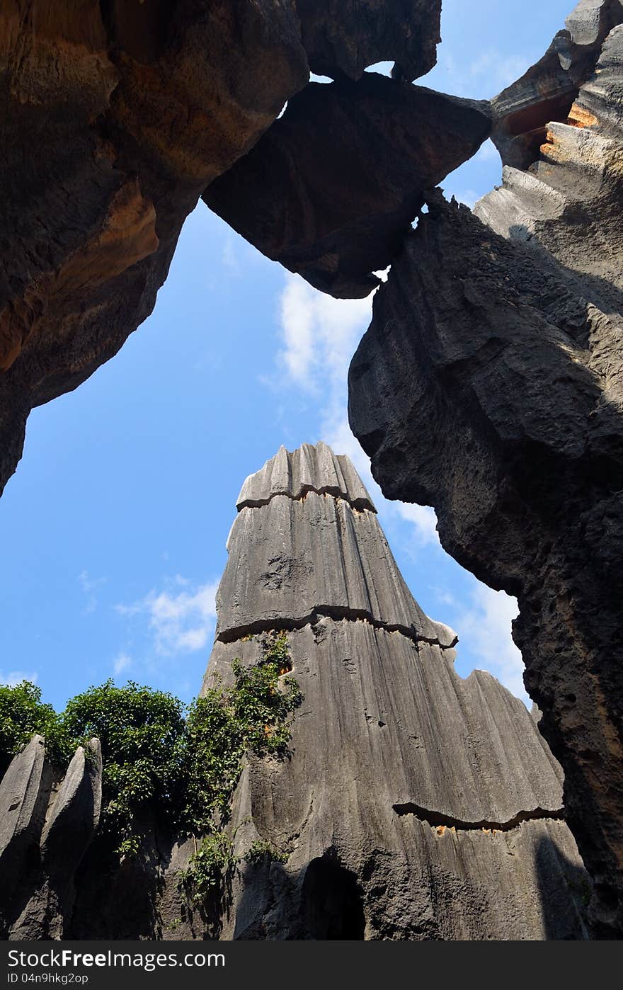 Tourism China Yunnan Kunming Stone-forest Stone Geological Geomorphology Blue-Sky Stone Standing Strong Landscape Geography Park UNESCO Miracle. Tourism China Yunnan Kunming Stone-forest Stone Geological Geomorphology Blue-Sky Stone Standing Strong Landscape Geography Park UNESCO Miracle