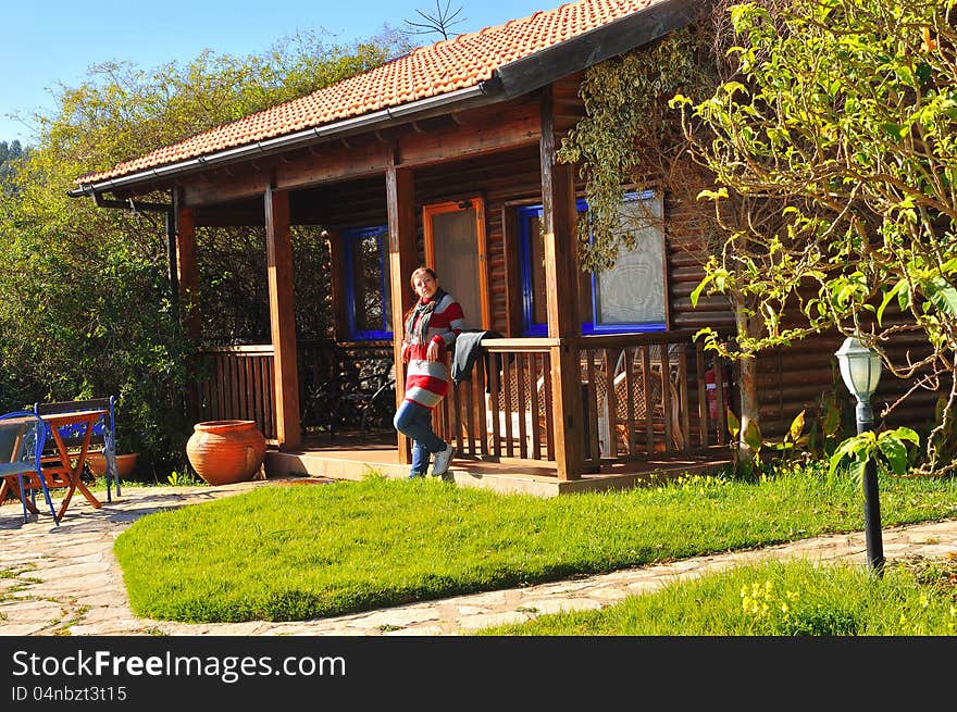 Wooden cabin in the woods in a clearing comfortable for families. Wooden cabin in the woods in a clearing comfortable for families