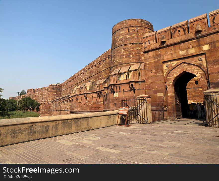 Entrance of the Agra Fort.