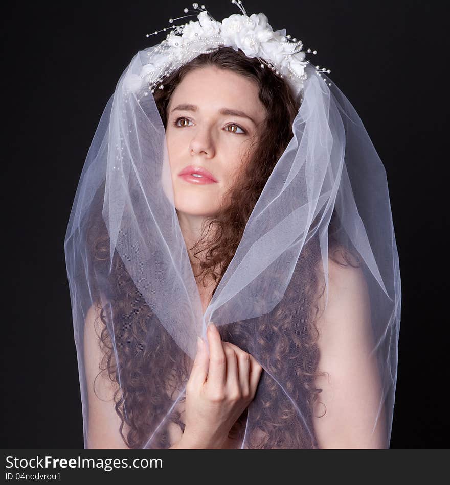 Beautiful Woman In Bridal Veil