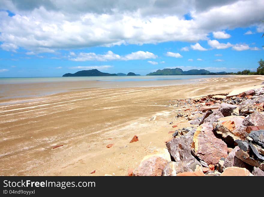 Space of beautiful beach and blue sky