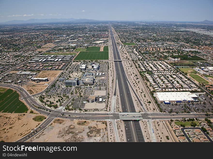 Superstition Freeway and Hospital Exit from above