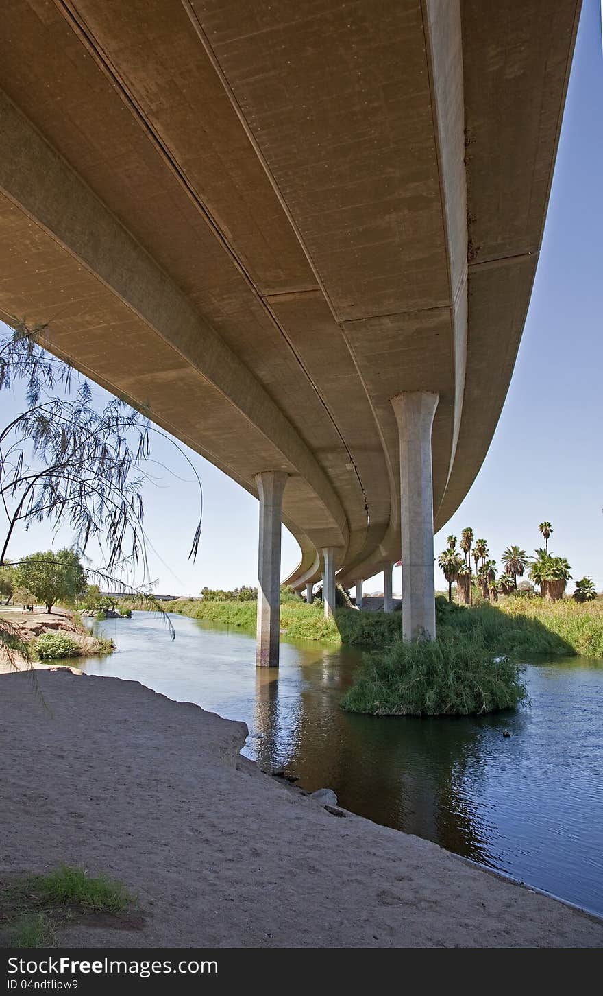 Under Interstate 8 in Yuma at the Colorado River