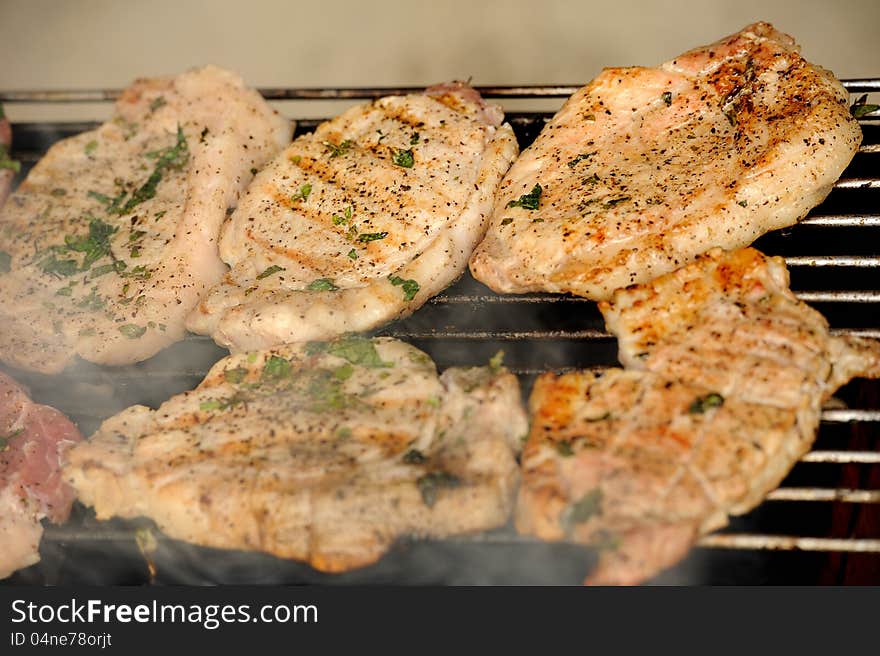 Baked BBQ a fresh pork chops. Baked BBQ a fresh pork chops.