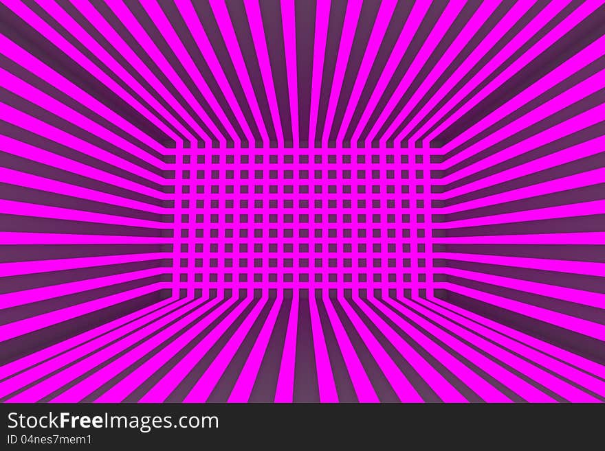 Abstract empty room with pink laser light