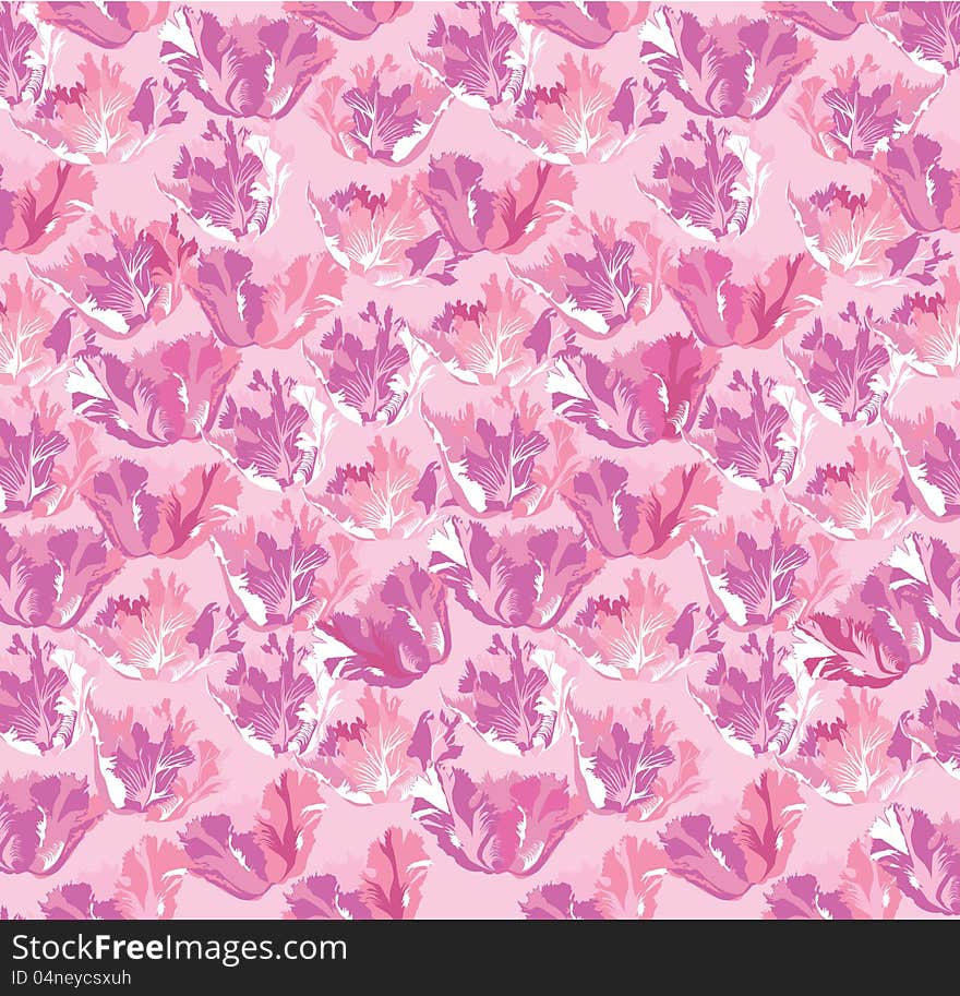 Seamless pattern with pink and white tulips on lilac background. Seamless pattern with pink and white tulips on lilac background