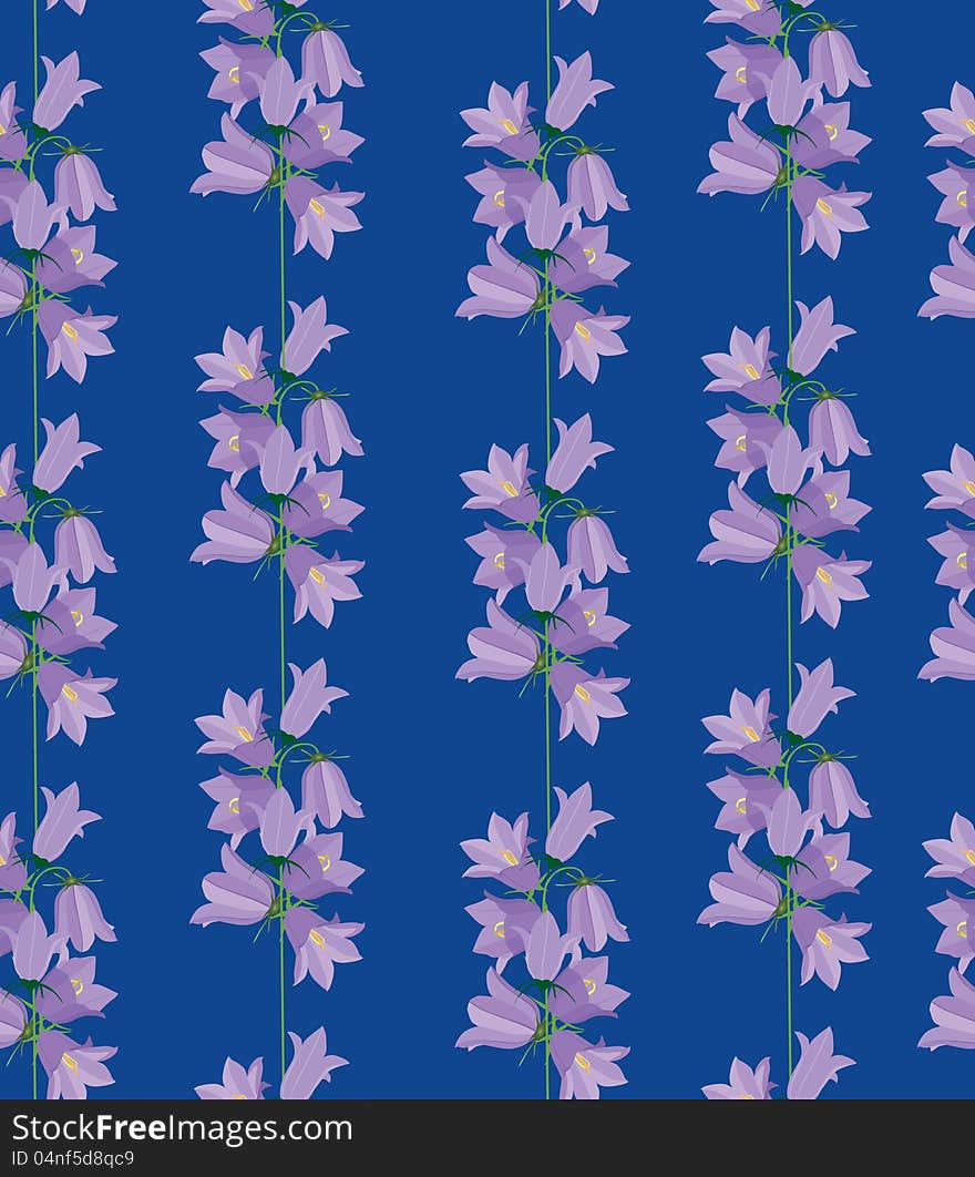 Seamless Texture With Blue Meadow Flower