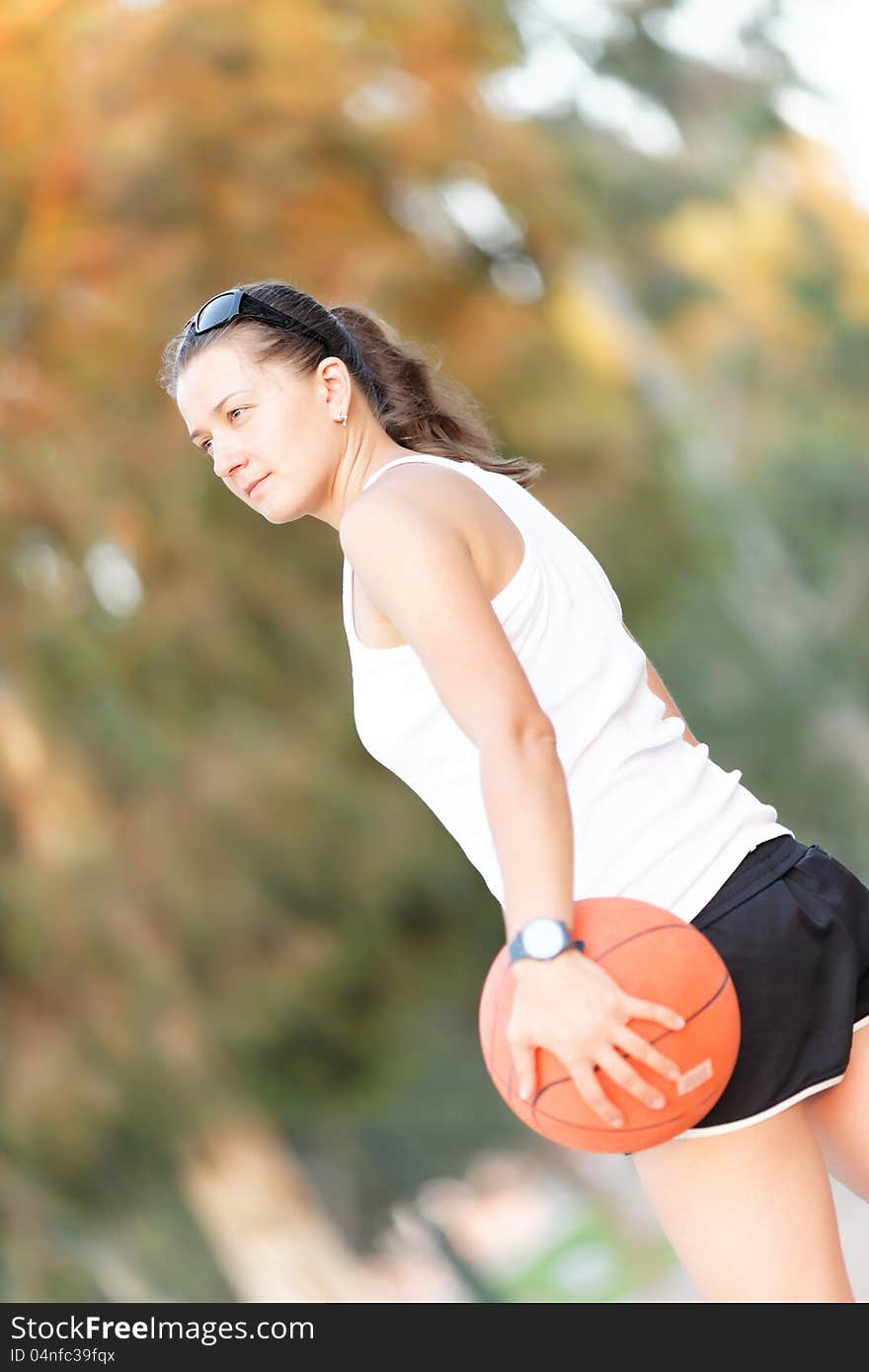 Athlete with the ball in park