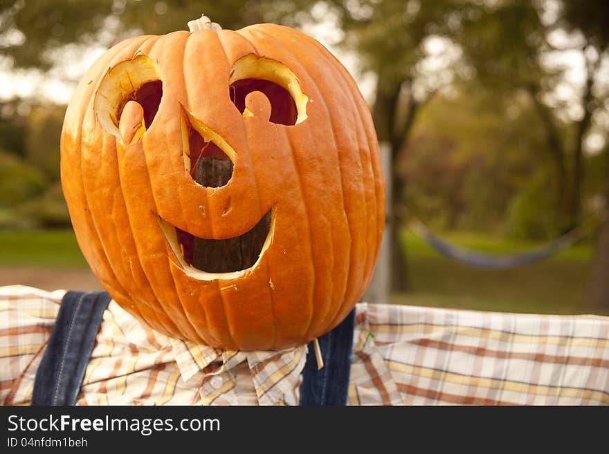 Smiling Halloween Pumpkin Face