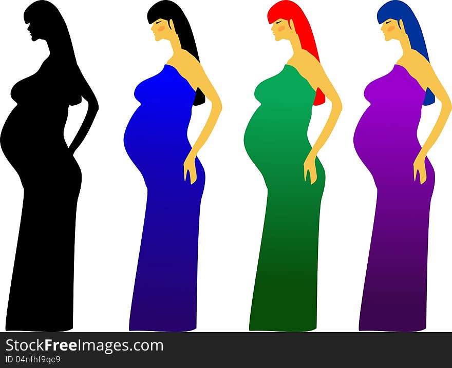 Vector illustration of pregnant woman