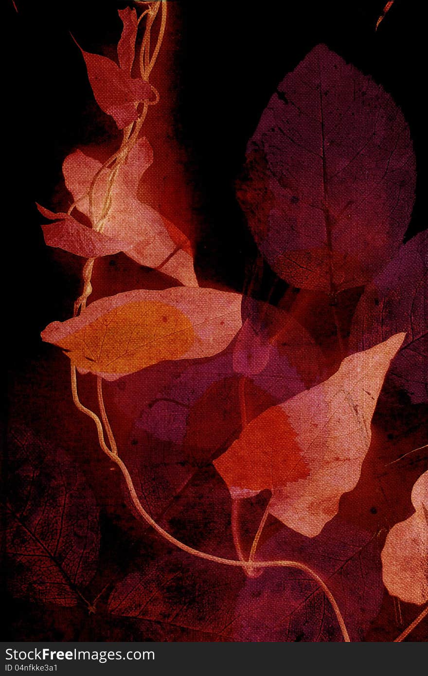 Beautiful vintage dark background with autumnal ivy leaves. Beautiful vintage dark background with autumnal ivy leaves