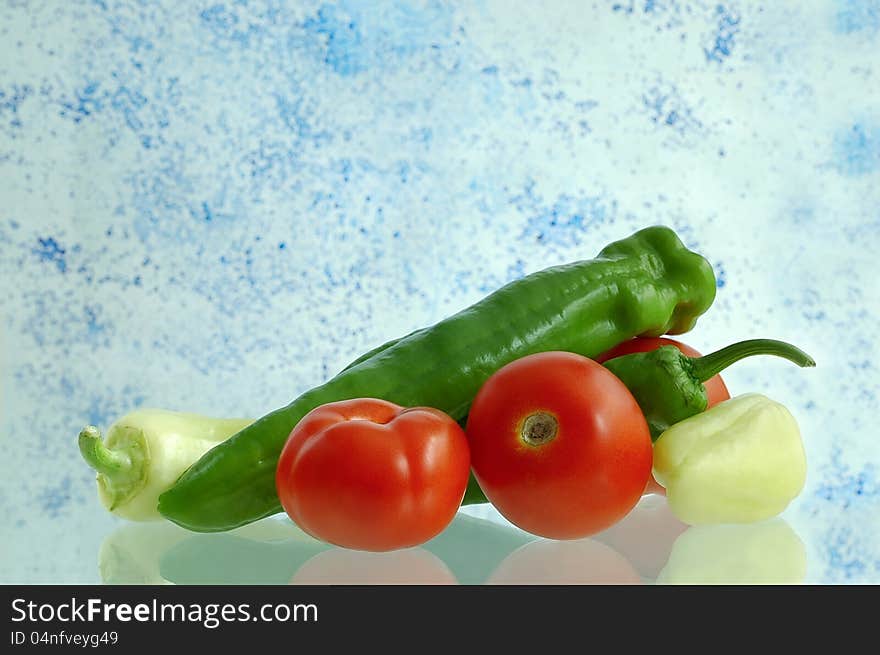 Tomatoes and peppers