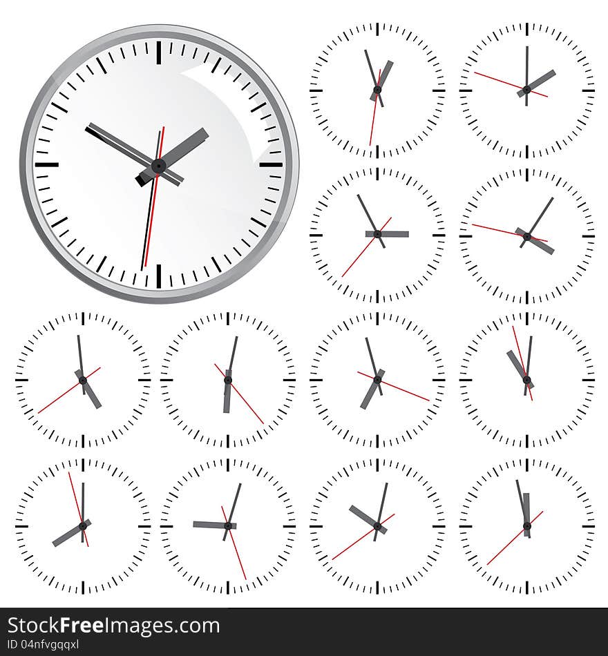 Wall clock. The electronic device. Vector illustration. Wall clock. The electronic device. Vector illustration.