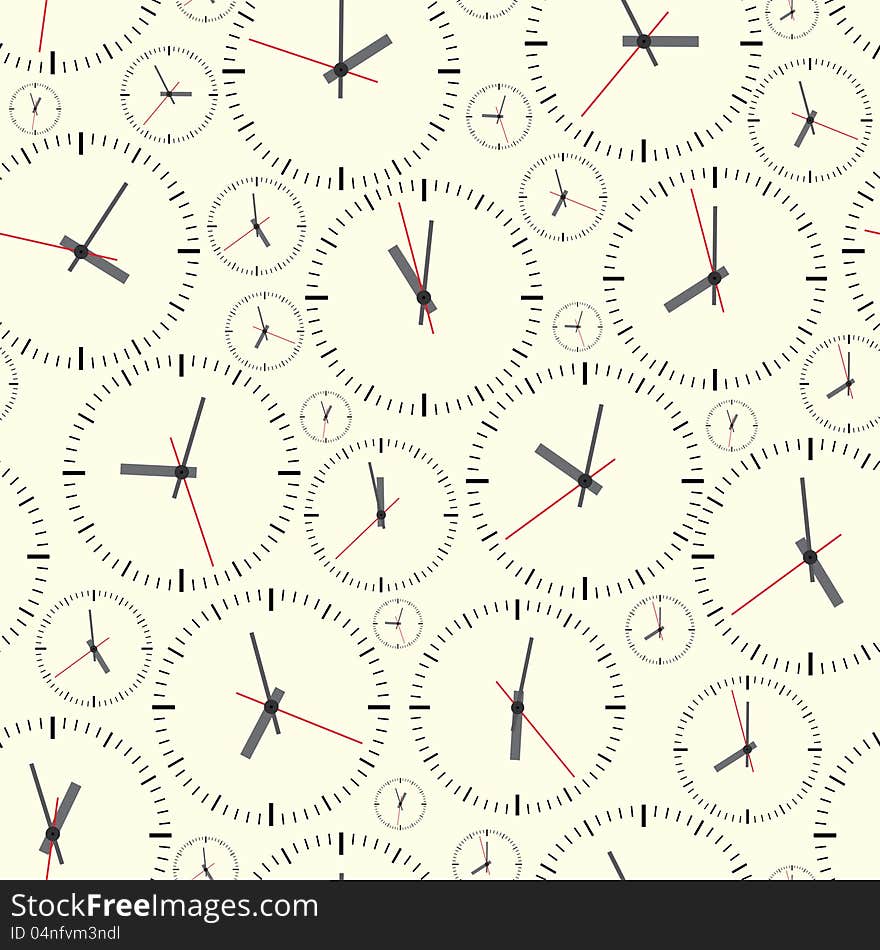 Wall clock. The electronic device. Vector illustration. Seamless. Wall clock. The electronic device. Vector illustration. Seamless.