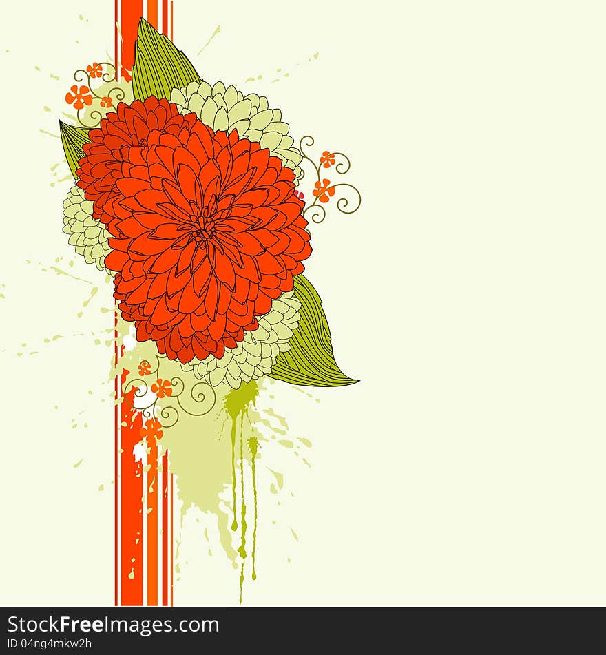 Background with red flowers