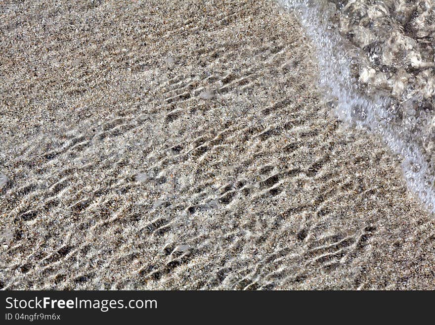 Attractive background texture from water ripples at the seafront