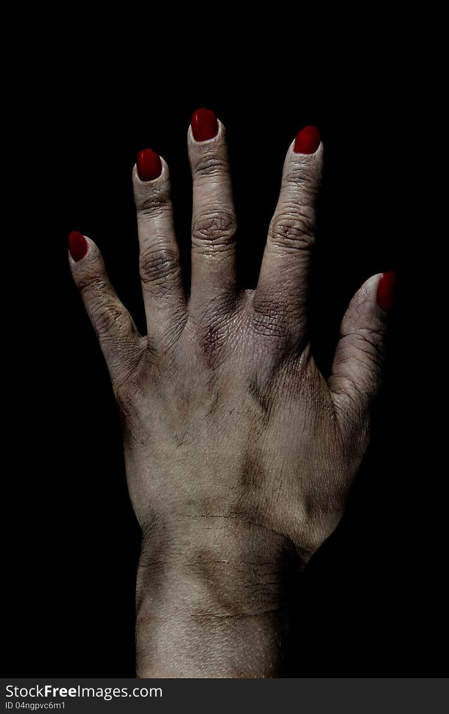 Bruised Dead Female Hand Photo Manipulation