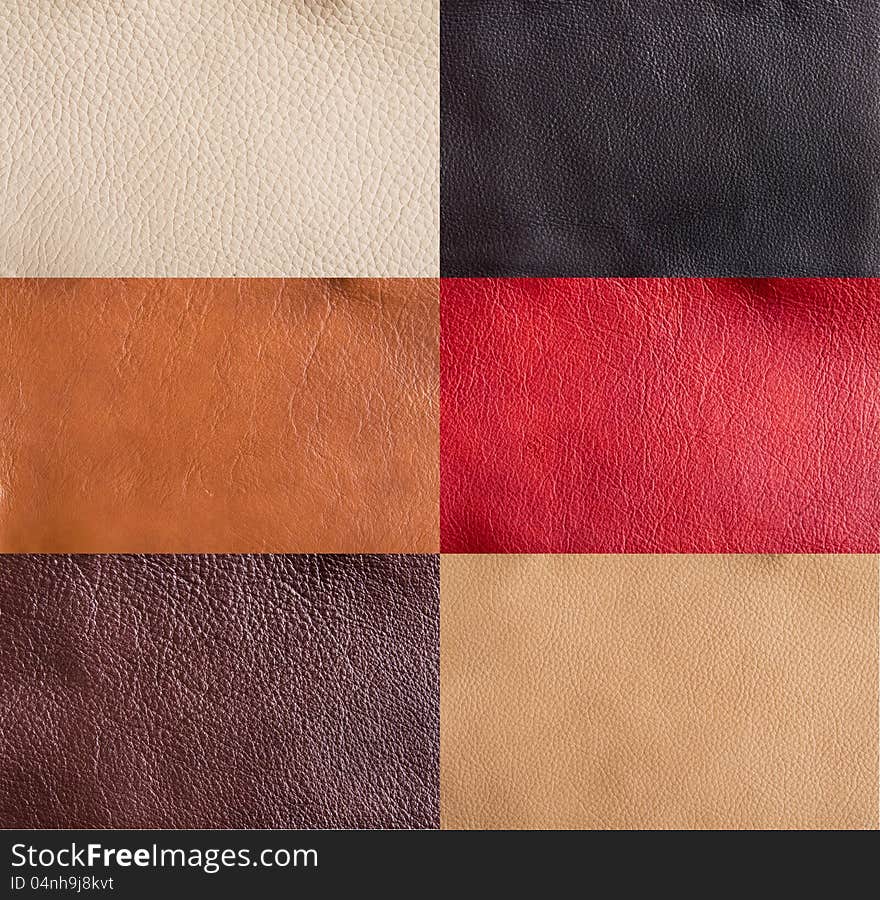 Collection of colorful leather