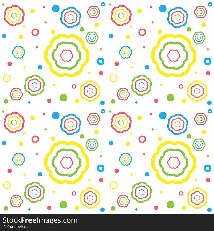 Cute and simple floral seamless pattern in baby colors.