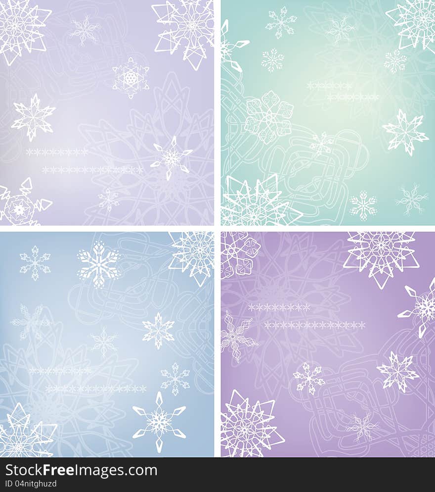 Snowflakes card with grunge background