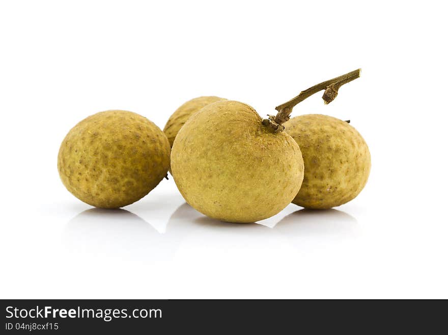 Tropical fruit, Sweet longan on white background