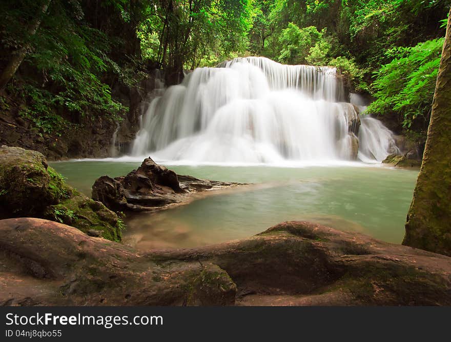 Deep Forest Waterfall, Kanjanaburi Province Thailand. Deep Forest Waterfall, Kanjanaburi Province Thailand