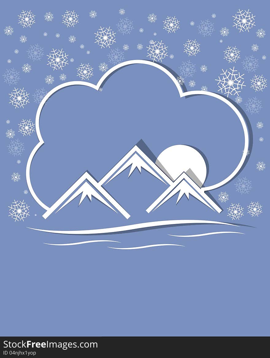 Christmas and happy new year background with mountain and sky snowing. Christmas and happy new year background with mountain and sky snowing