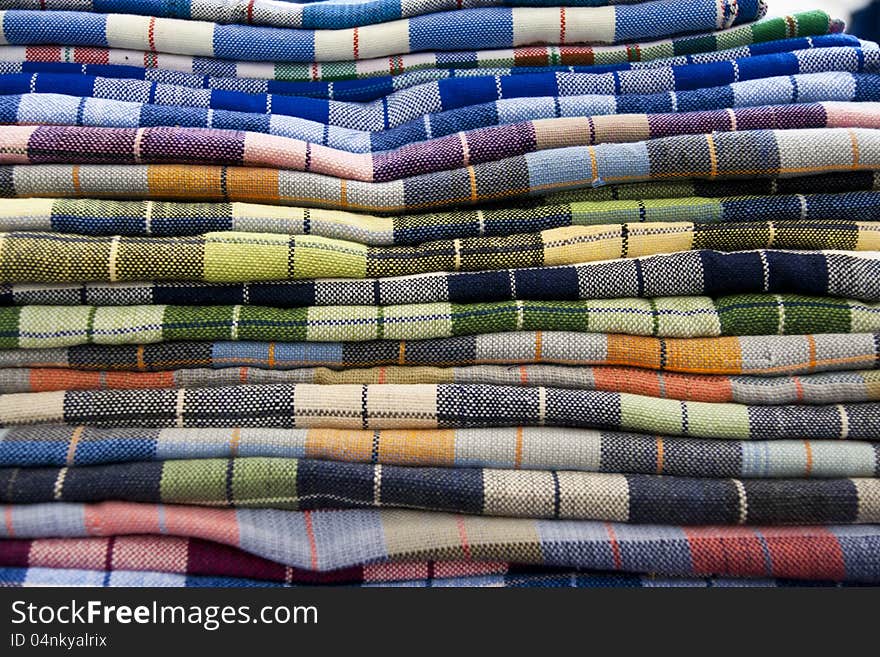 Isolate Handmade woven fabrics in thailand. Isolate Handmade woven fabrics in thailand