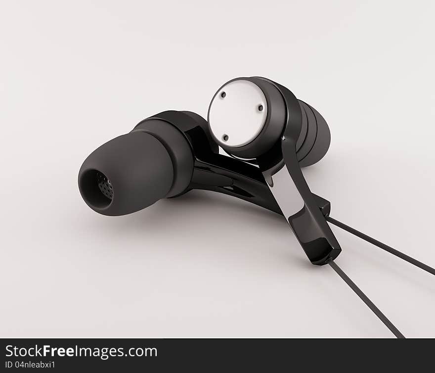 Modern in-ear model useful black earphones