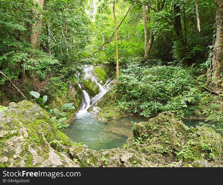 Natural waterfall in Erawan national park in Thailand. Natural waterfall in Erawan national park in Thailand