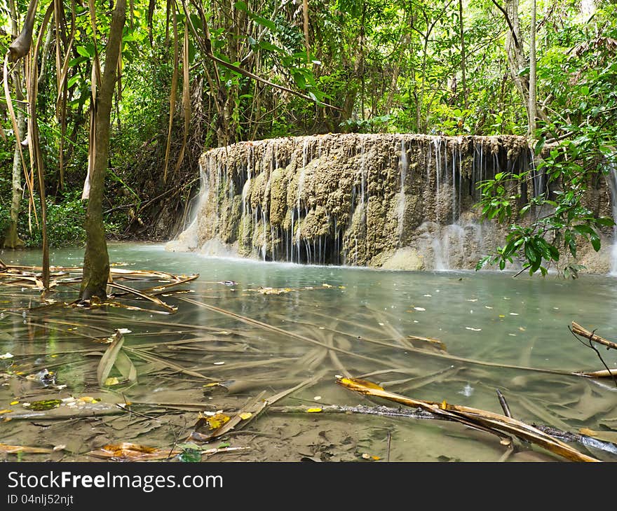 Natural waterfall in Erawan national park in Thailand. Natural waterfall in Erawan national park in Thailand