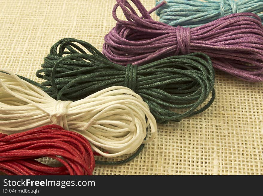 Fine image of ropes with five diferent colors. Fine image of ropes with five diferent colors