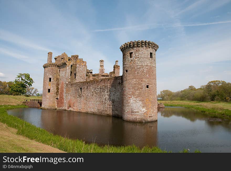 The castle at caerloaverock in dumfrieshire in scotland. The castle at caerloaverock in dumfrieshire in scotland