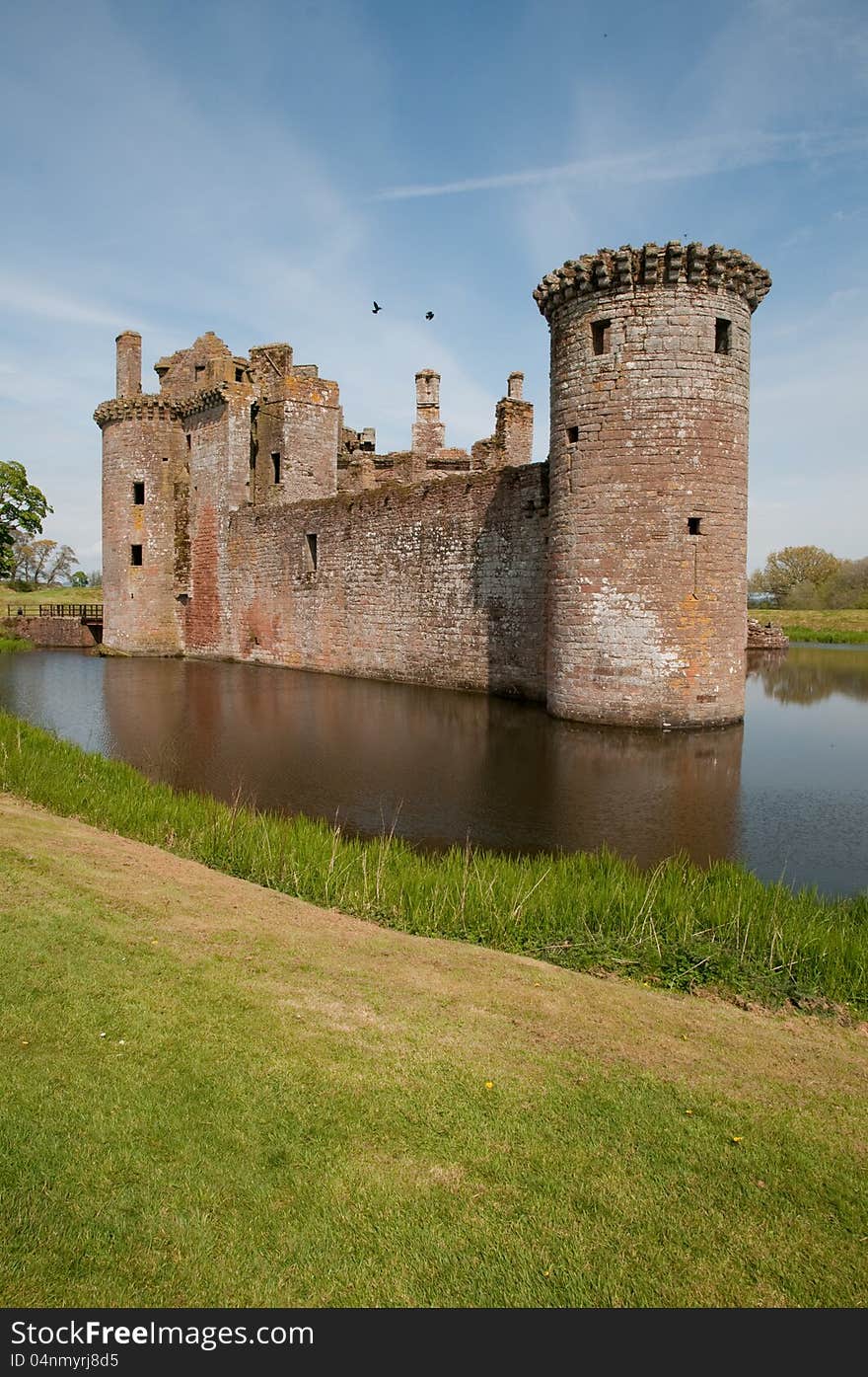 The castle at caerloaverock in dumfrieshire in scotland. The castle at caerloaverock in dumfrieshire in scotland