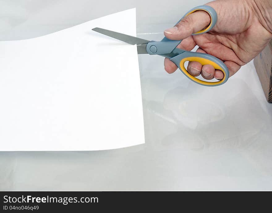 Scissors are used to cut paper. Scissors are used to cut paper