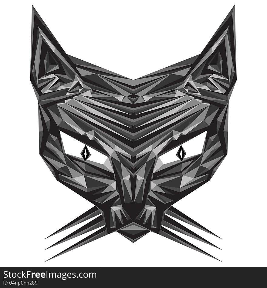 Stylized vector illustration of mesmeric cat, format eps10. Stylized vector illustration of mesmeric cat, format eps10