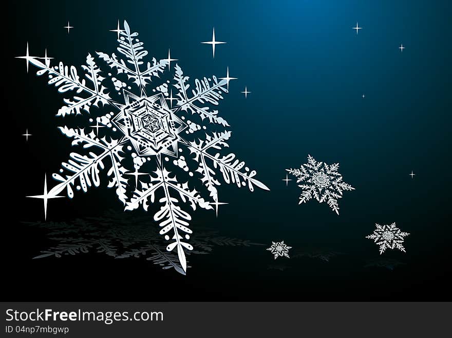 Snowflake On Blue