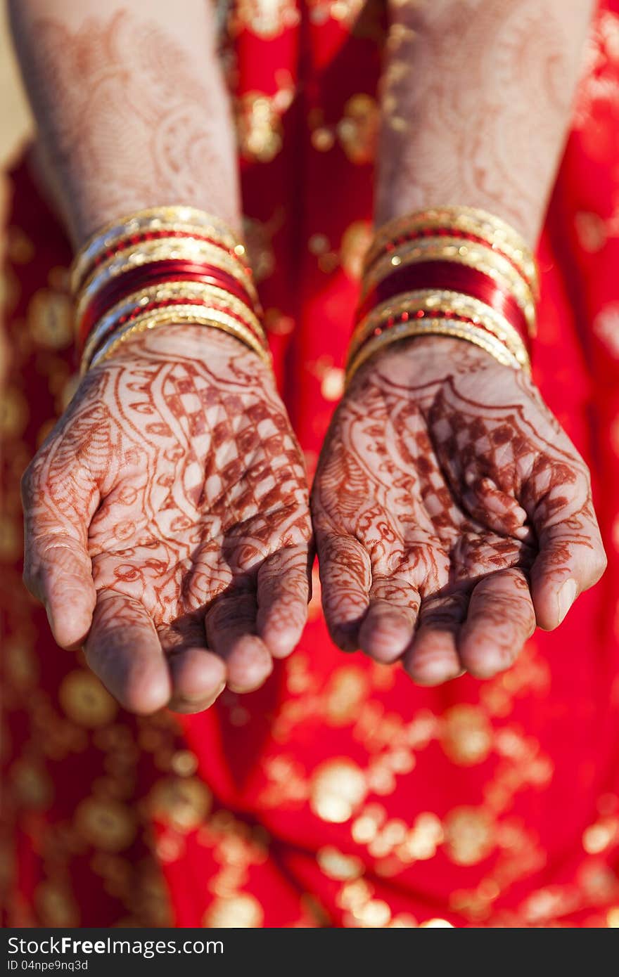 Henna Hands And Bangles.