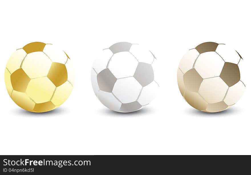 Golden, Silver and Bronze Soccer Ball