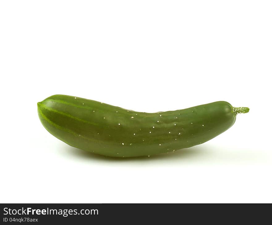 Green cucumber isolated on white background