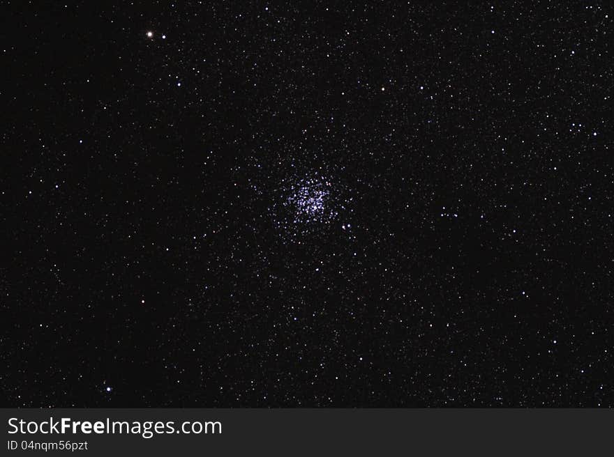 The Wild Duck Cluster (designated as M11 in Messier's catalogue) is one of the most famous and compact known open clusters, containing about 2900 stars in the constellation of Scutum. Image obtained after staking about 12 minutes of effective exposure. The Wild Duck Cluster (designated as M11 in Messier's catalogue) is one of the most famous and compact known open clusters, containing about 2900 stars in the constellation of Scutum. Image obtained after staking about 12 minutes of effective exposure.