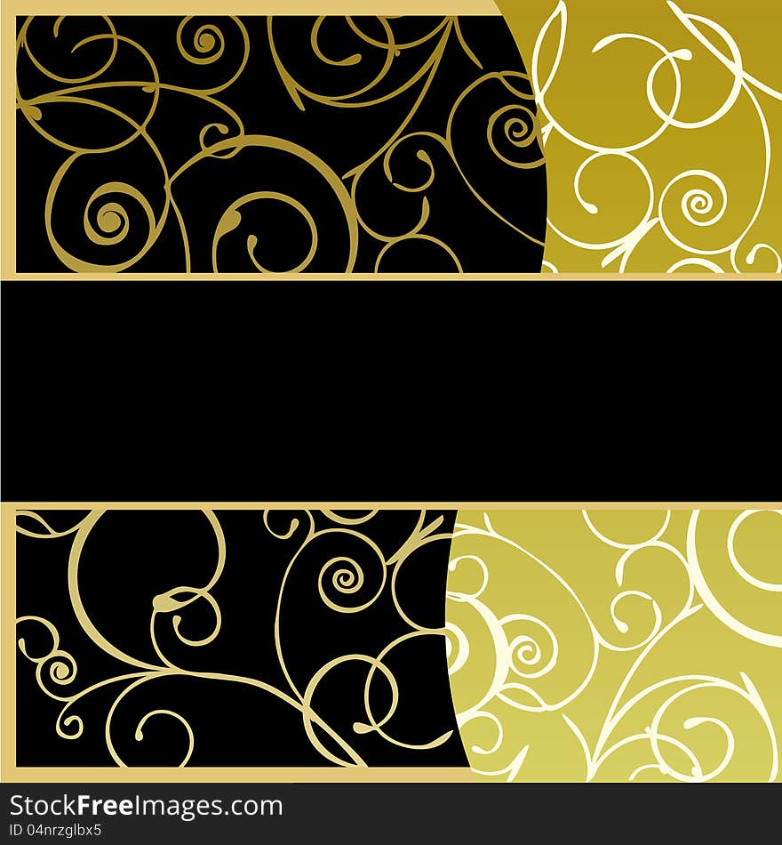 Elegant golden frame background for invitation or card