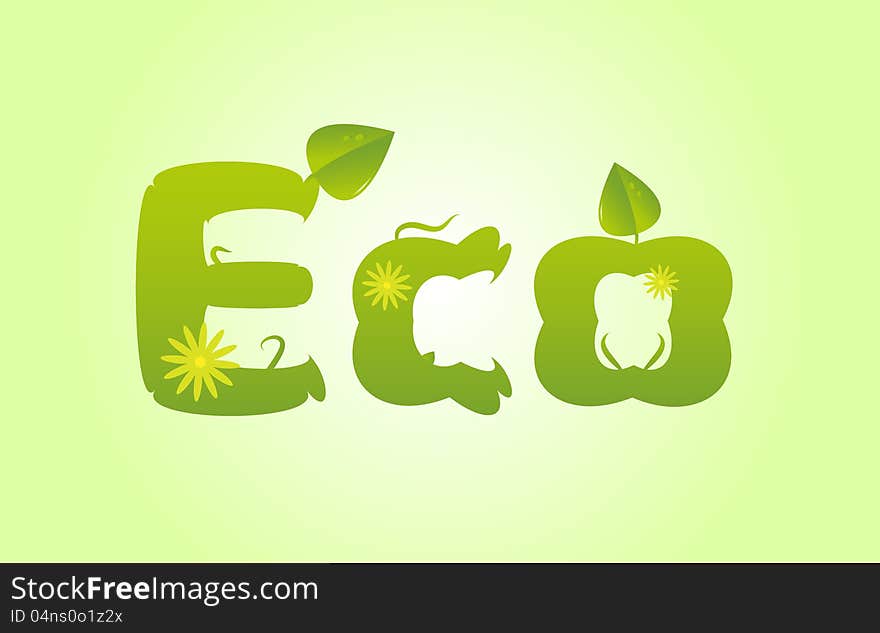 Eco - leafs and flowers