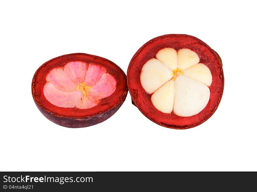 Isolated mangosteen on white background