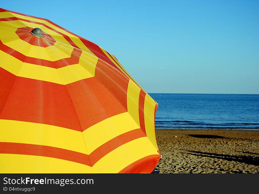 Colorful beach umbrella