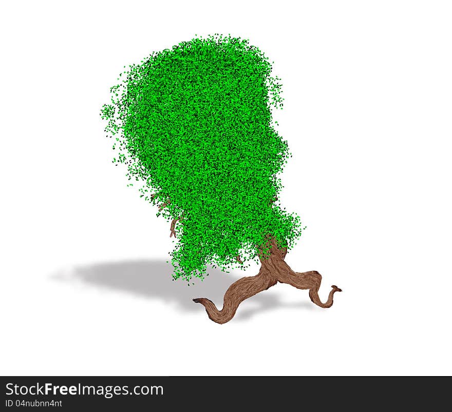 Painted fantasy tree with human head shaped leaves. Painted fantasy tree with human head shaped leaves.