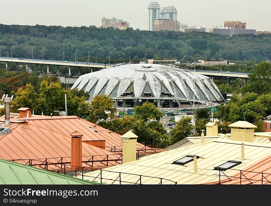 Dome of the sports complex, view from above