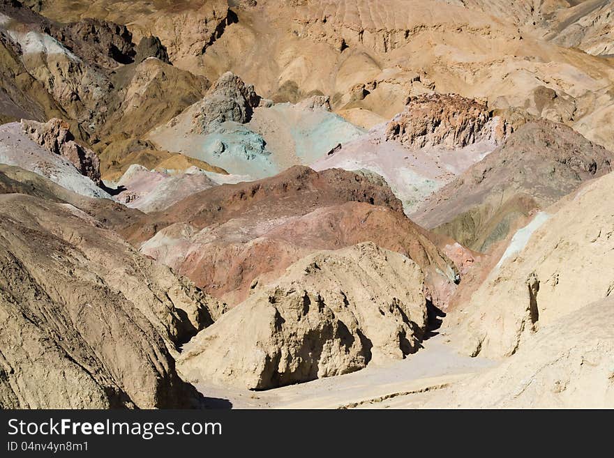 Death valley national park,california,USA-august 3,2012: view of the desert by the artist drive