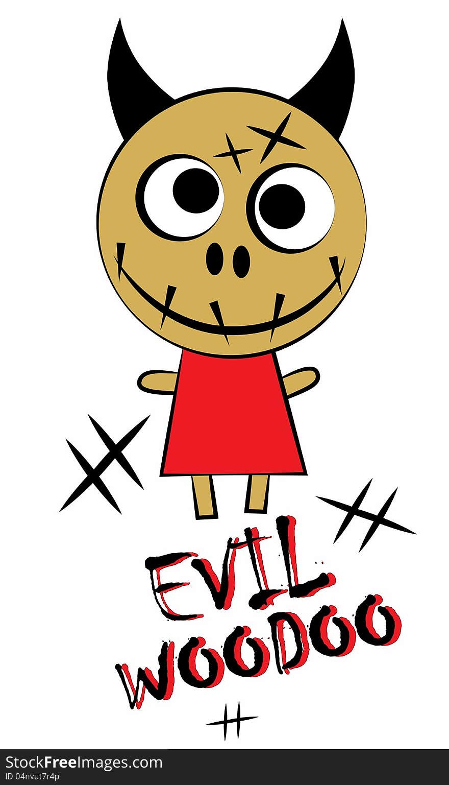 Woodoo evil cartoon illustration theme,. Woodoo evil cartoon illustration theme,