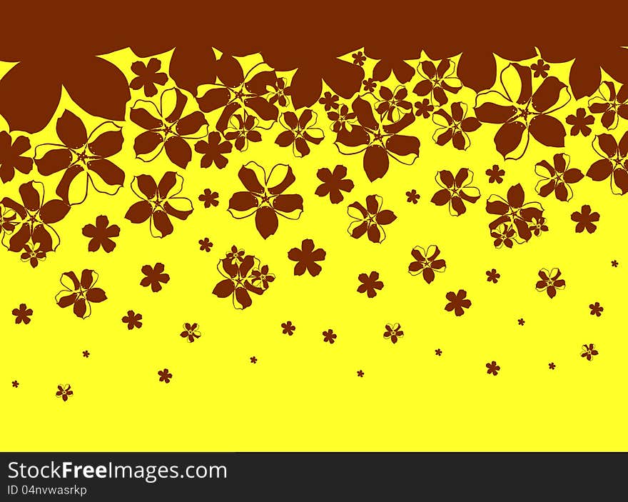 Abstract background from brown black on a yellow background